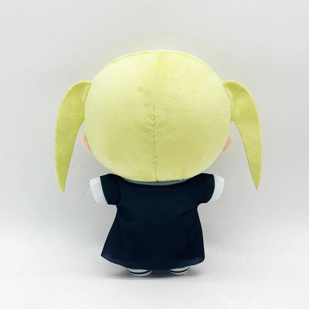 Soft cotton albarn toy sitting upright on a shelf