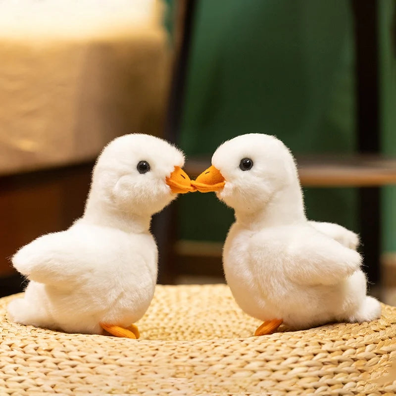 Soft duck toy 16cm realistic animal plush sitting pose