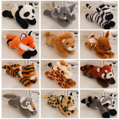 Soft forest animal plushies collection lying down 30cm