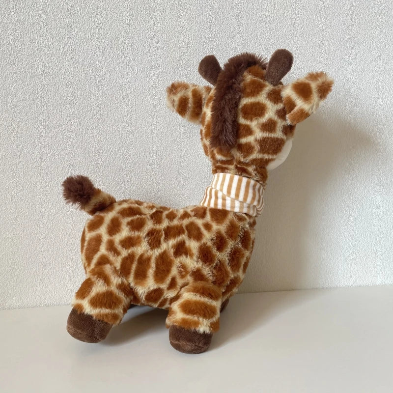 Soft giraffe plush toy with orange and brown spots perfect for nursery decor