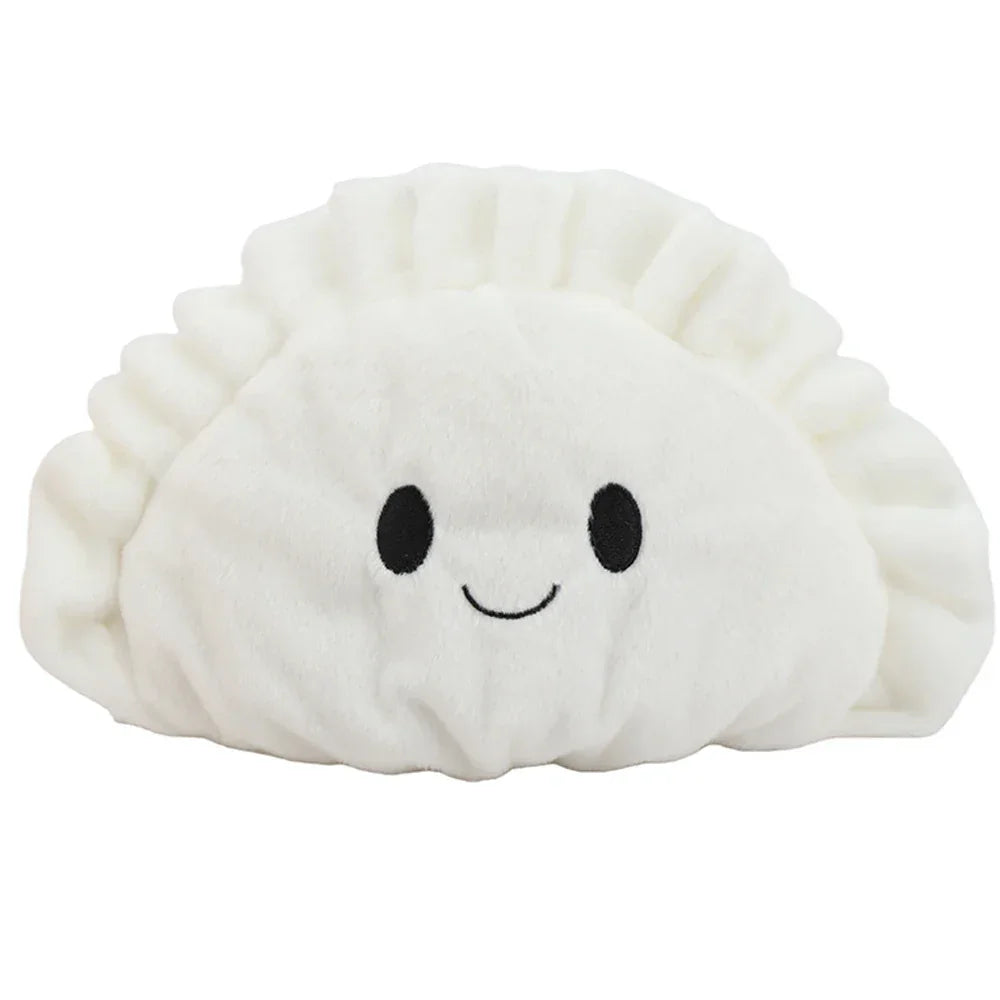 Soft handmade pierogi pillow with rosy cheeks