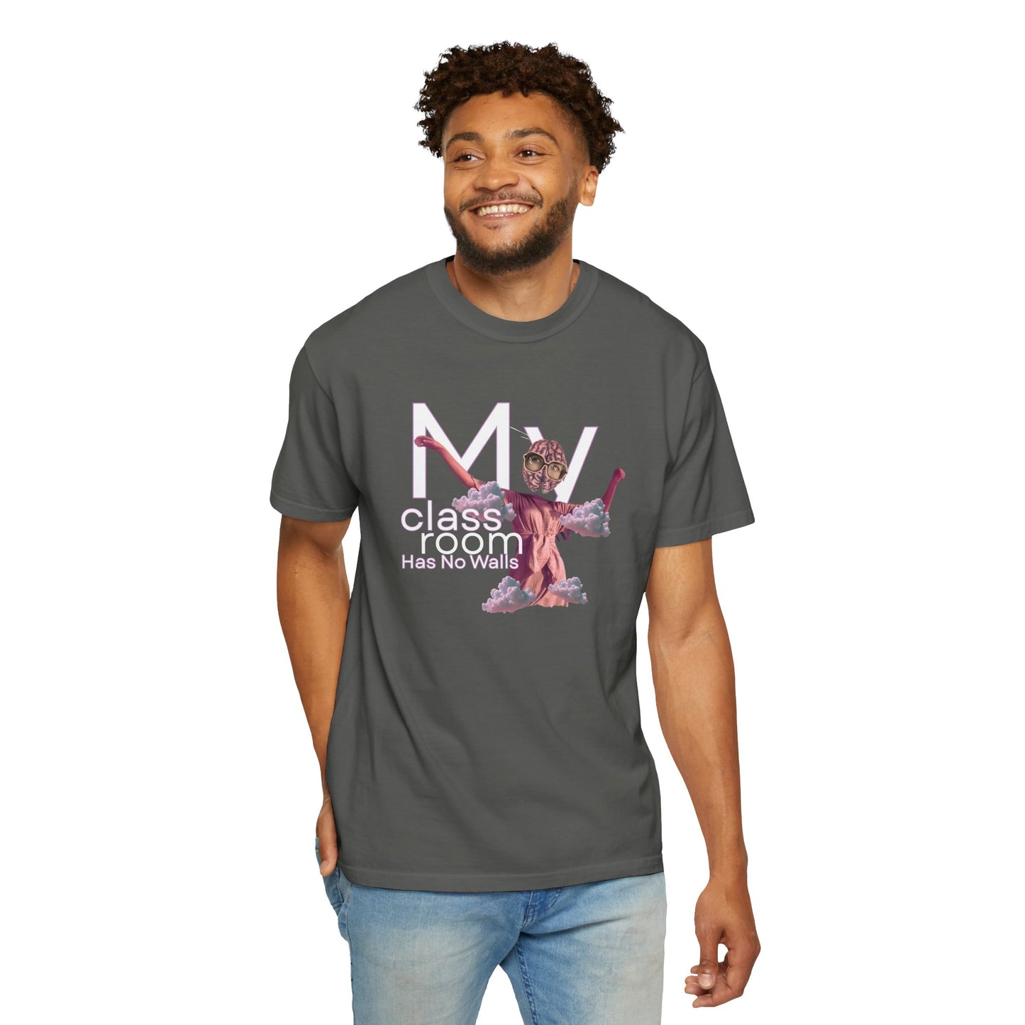 Soft heavyweight graphic tee with artistic front print design