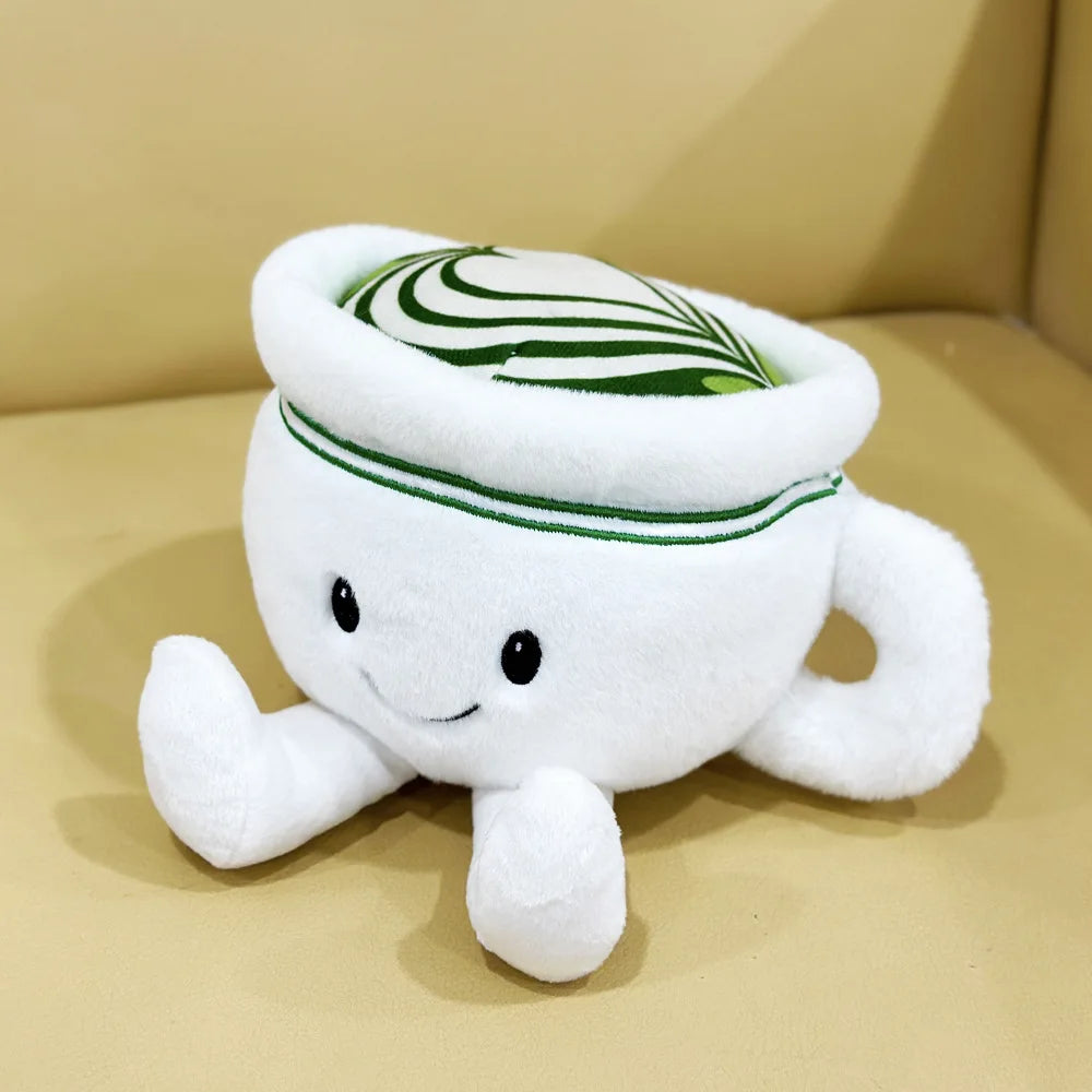 Soft kawaii food plush matcha 12cm product dimensions visual
