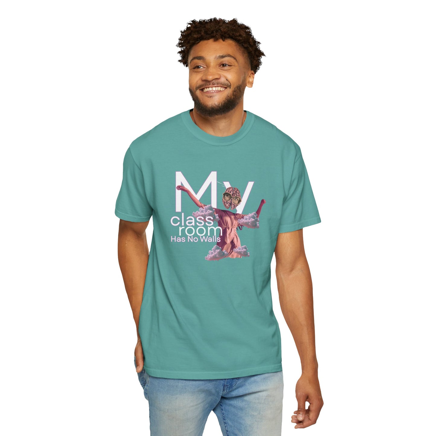 Soft relaxed fit tee with bold statement graphic print