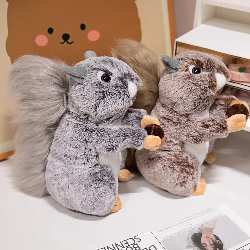 Soft squirrel stuffed animal 22cm front view
