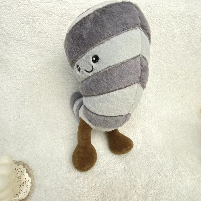 Soft weather plush toy sitting on shelf as aesthetic room decor
