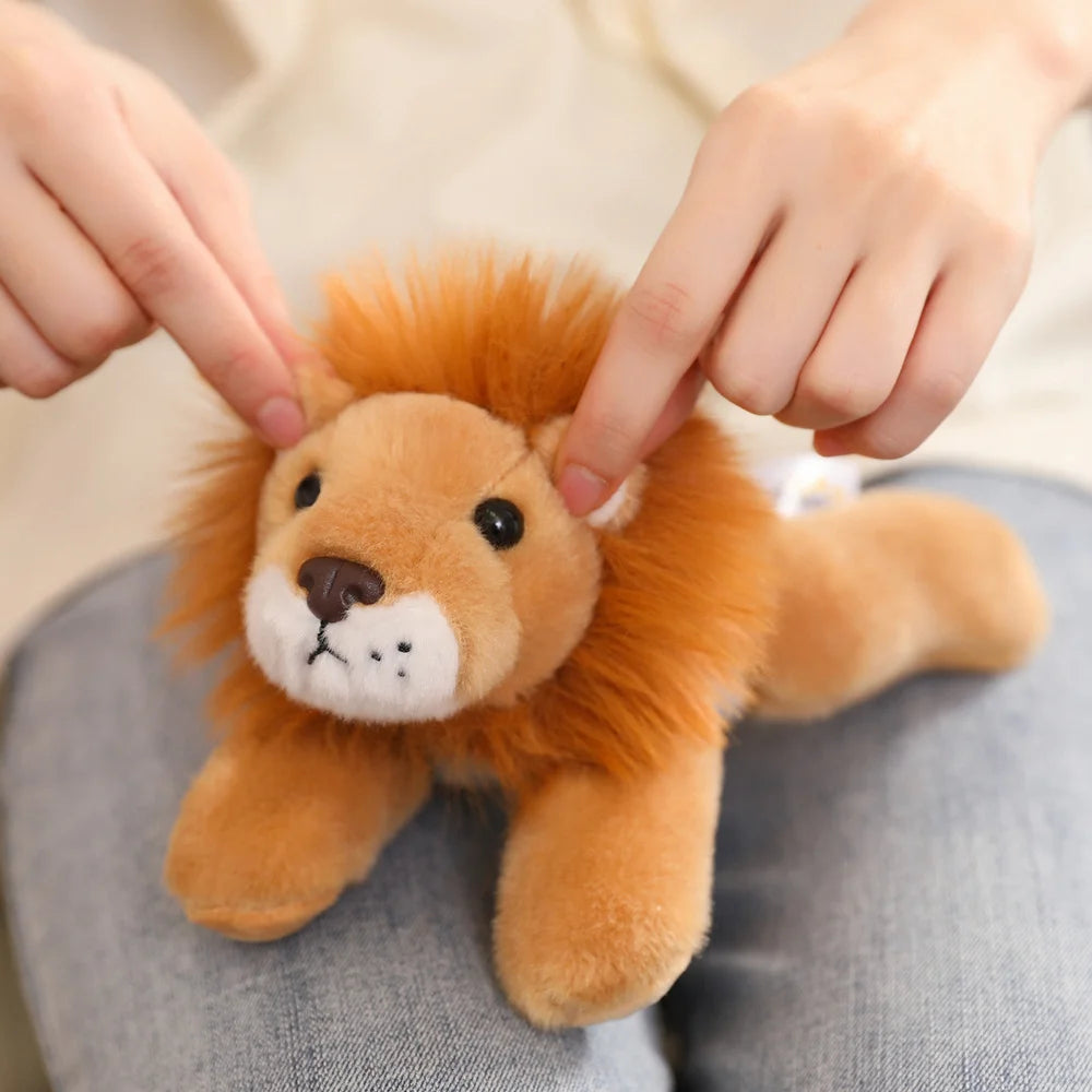Soft wolf plush toy 30cm realistic lying down wildlife plushie