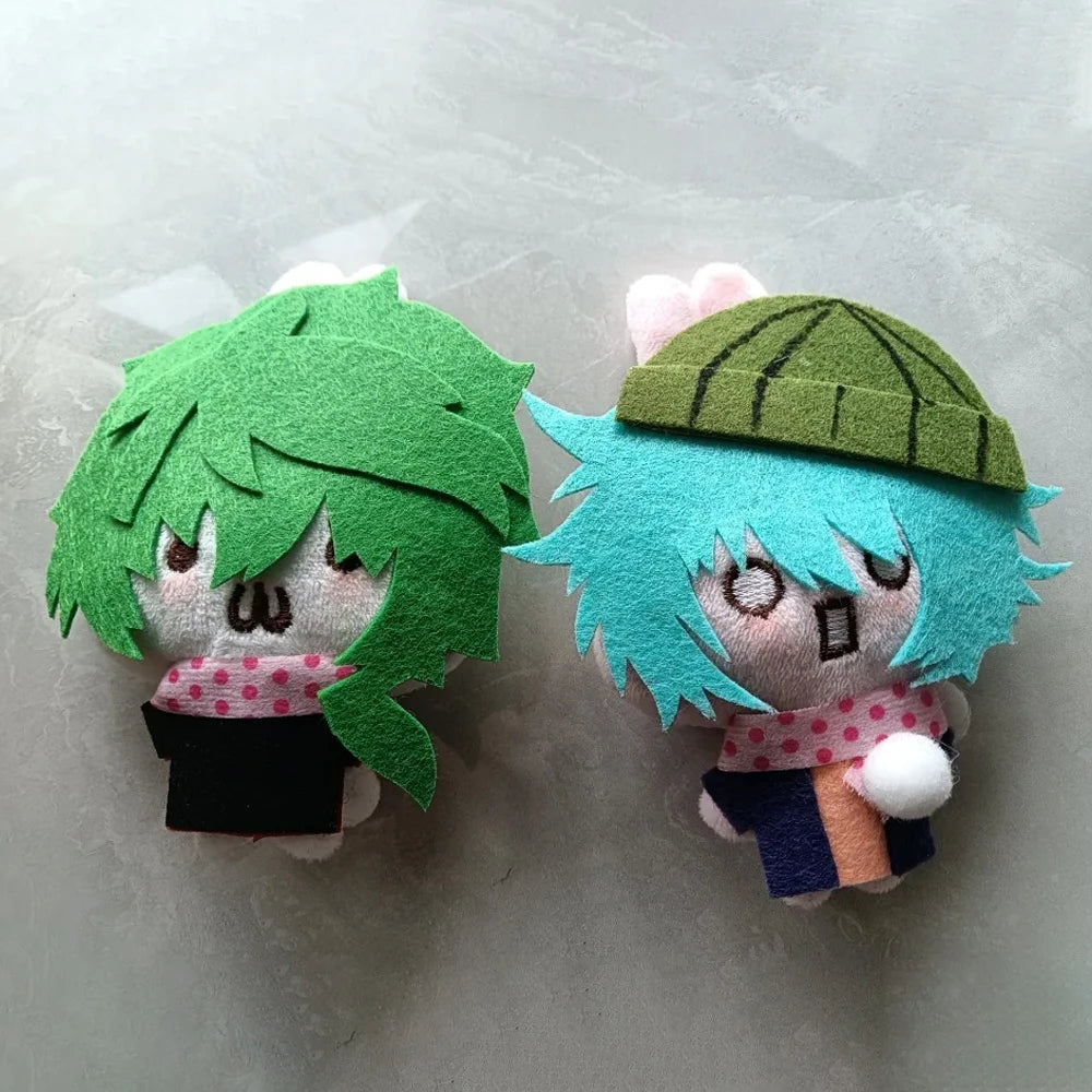 Sou Hiyori plush and Midori plush both variants side by side 13cm
