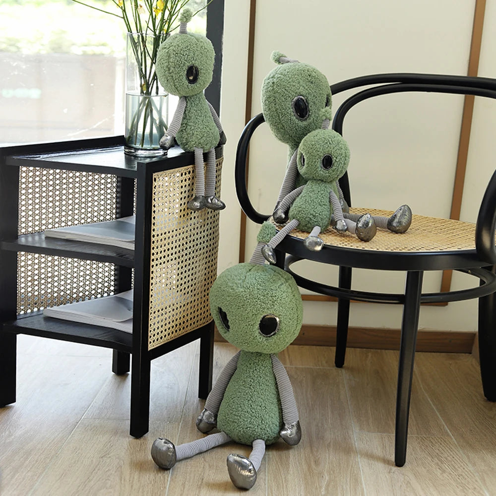 Space plush toy 68cm XL size next to 38cm small size for scale comparison