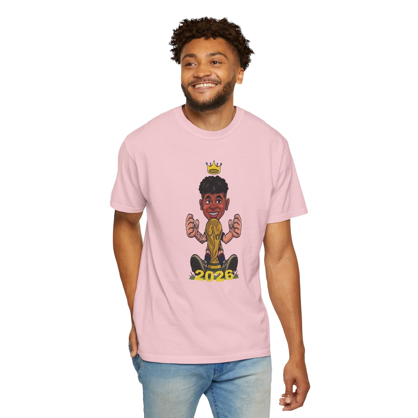Spain La Roja 2026 champion printed shirt cartoon caricature artwork unisex sizing
