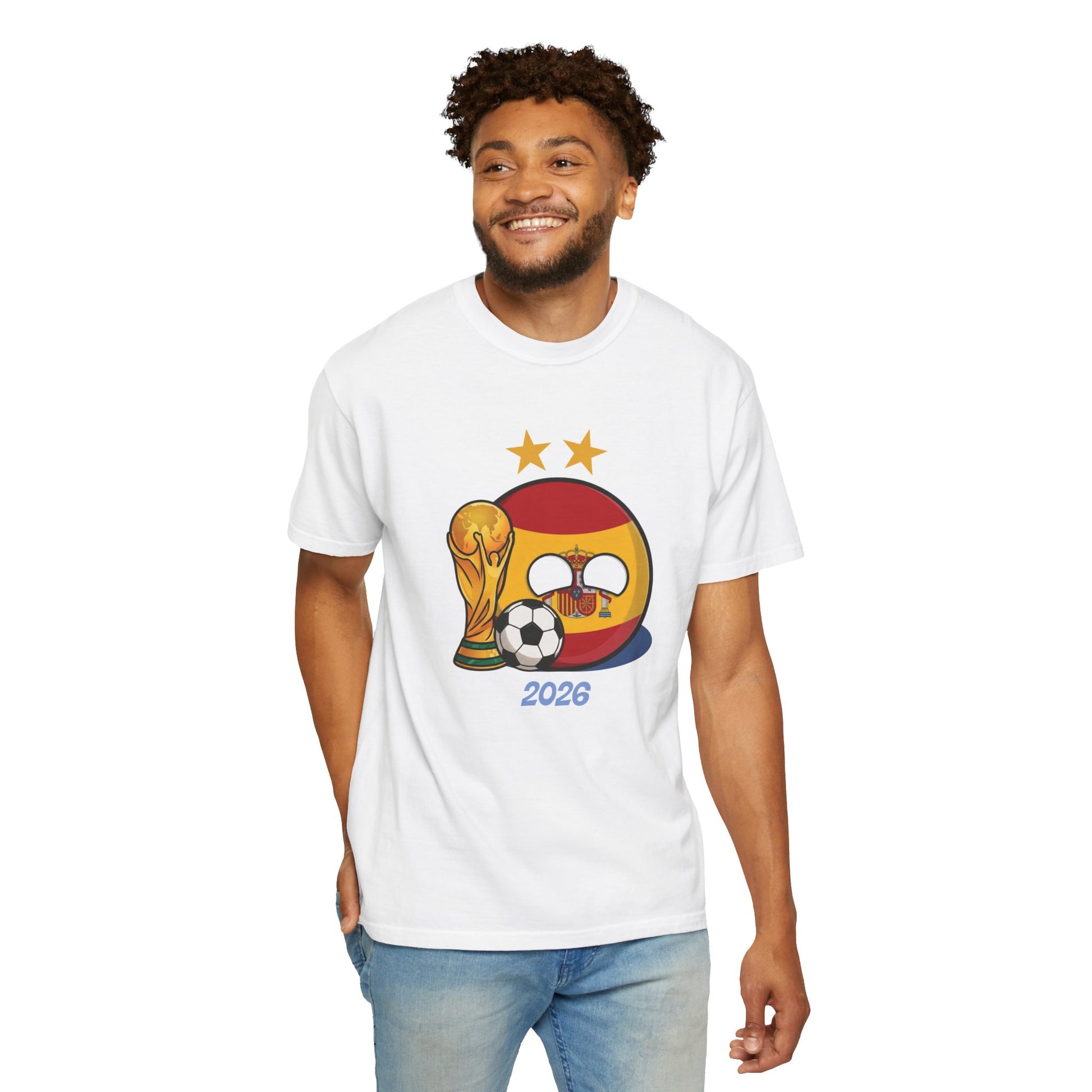 Spain football shirt size guide S to 3XL Comfort Colors
