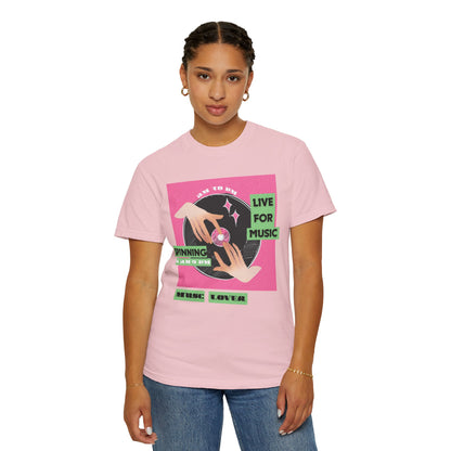 Spinning vinyl apparel in garment-dyed vintage wash finish