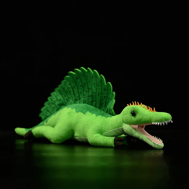 Spinosaurus stuffed animal ultra soft green plush full body side view 45cm