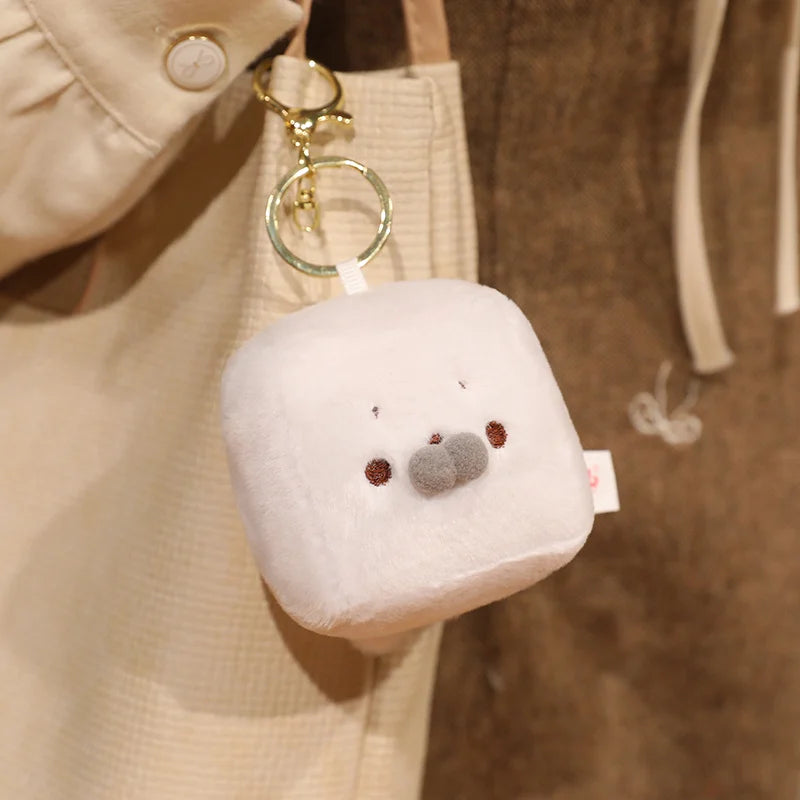 Square mochi animal plush kawaii seal stacked cubes anime room decor shelf