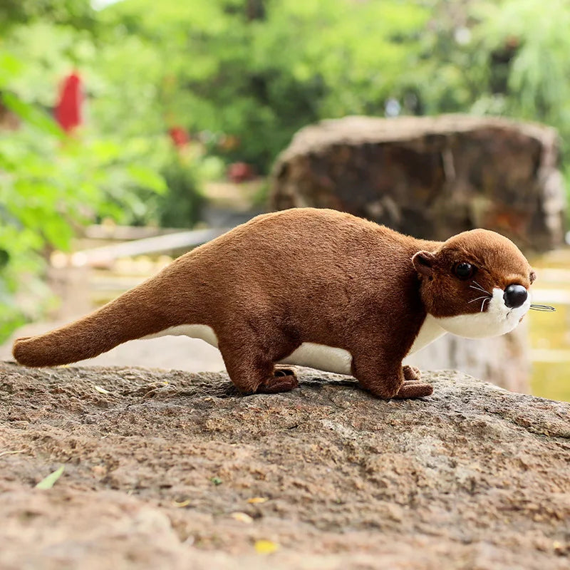 Standing otter stuffed animal realistic wildlife decor piece