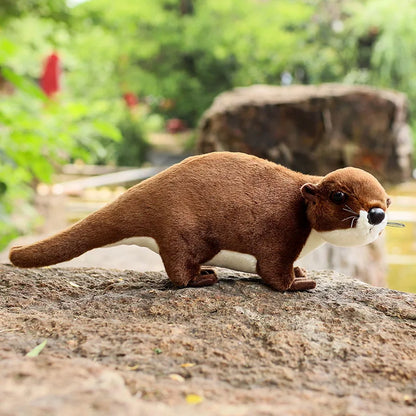 Standing otter stuffed animal realistic wildlife decor piece