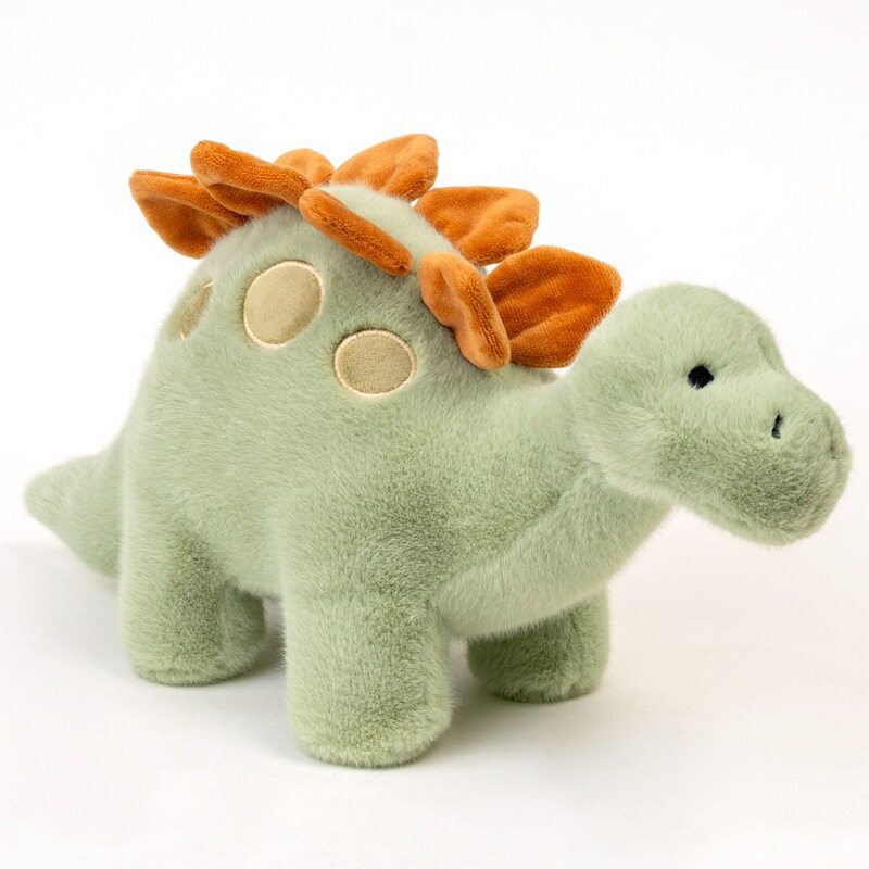 Stegosaurus plush back view showing detailed spine plates
