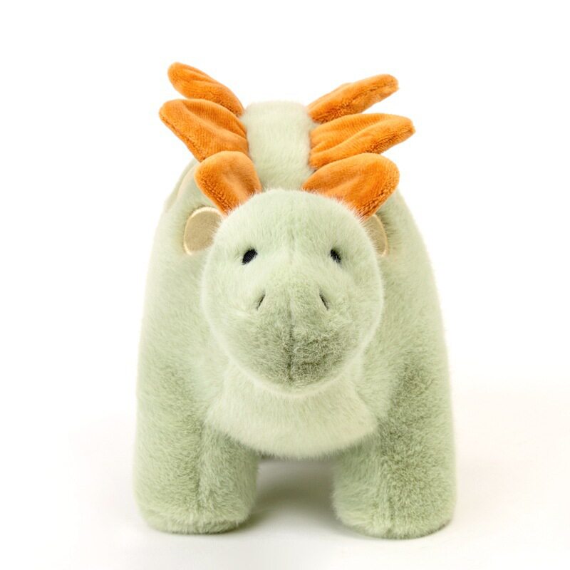 Stegosaurus toy 39cm size comparison held in hand
