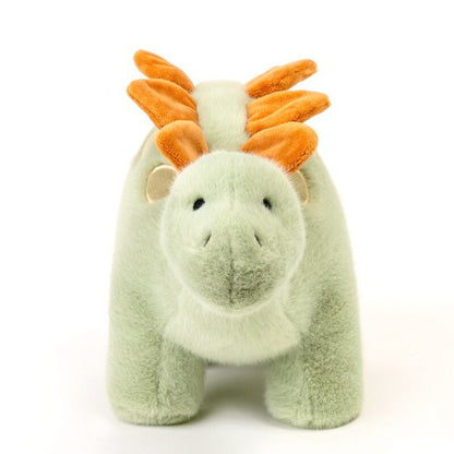 Stegosaurus toy 39cm size comparison held in hand
