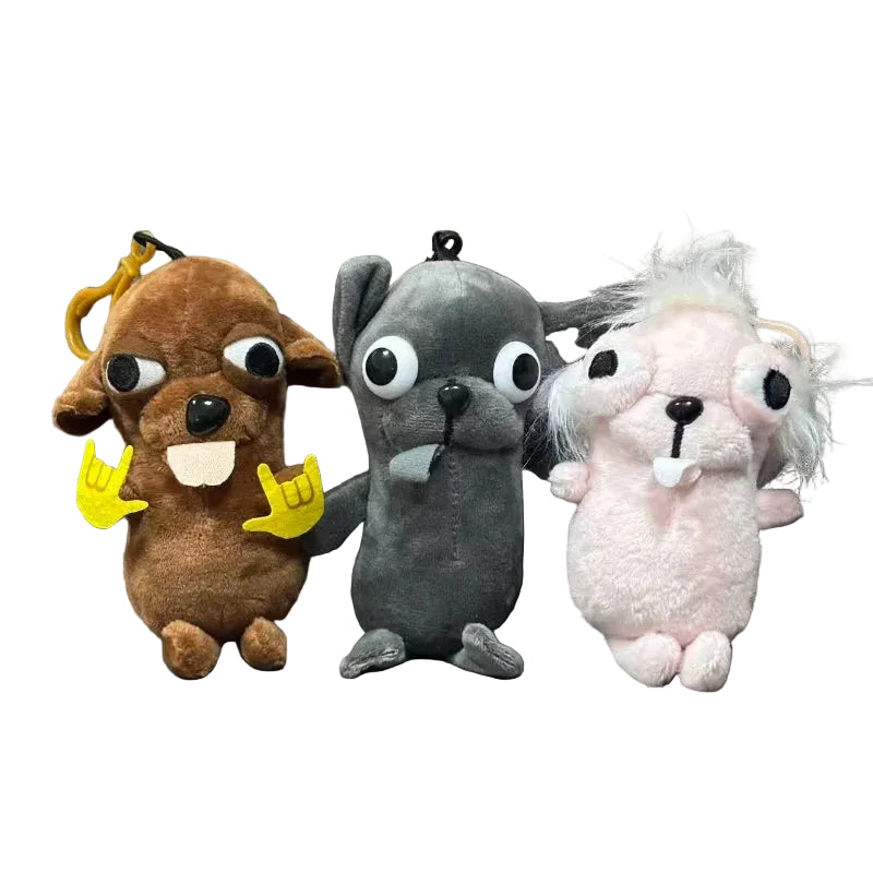 Stuffed chihuahua plush puppy sitting on a white background