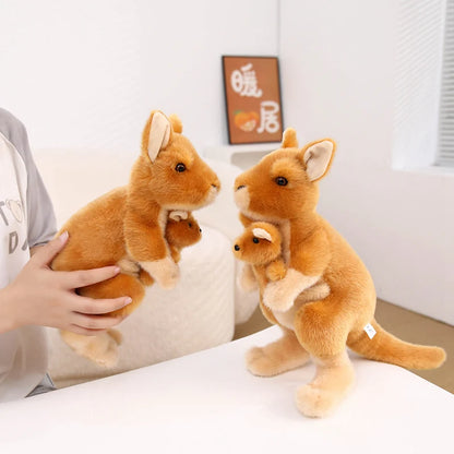 Stuffed kangaroo collectible displayed beside Australian themed décor items