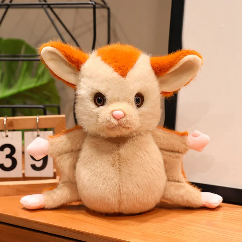 Sugar glider plush PP cotton filling shown through back seam close-up
