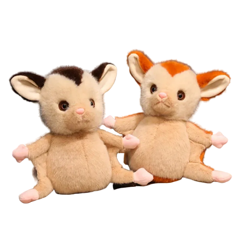 Sugar glider plush toy with blue-grey fur and big dark eyes, 25cm kawaii stuffed animal