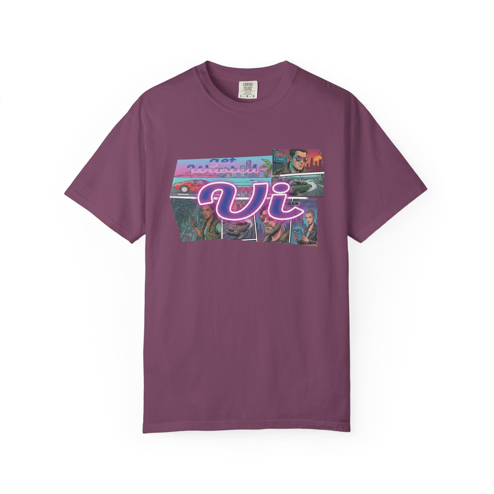 Synthwave sunset palm tree tee
