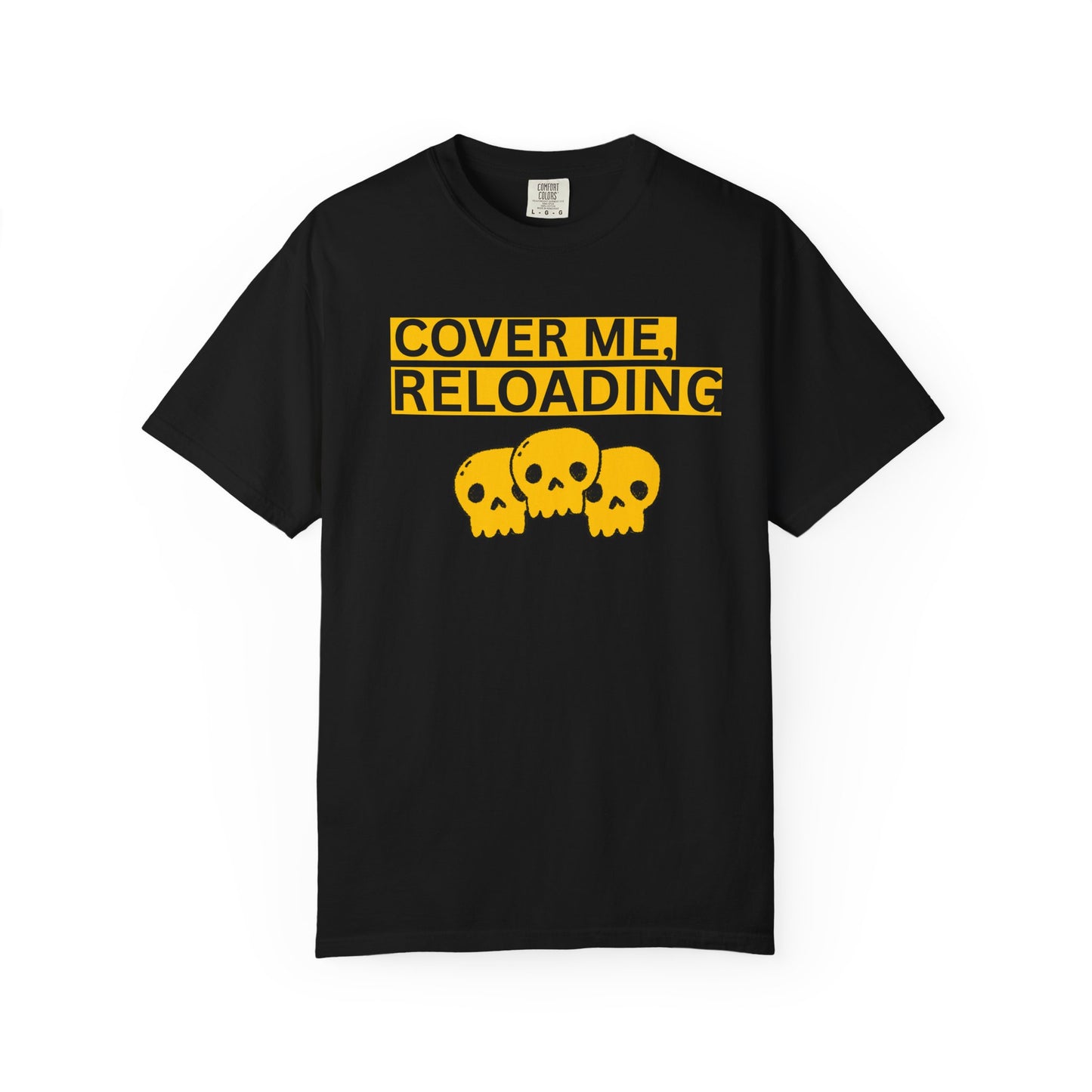 Tactical gamer shirt cover me printed unisex tee for FPS players flat lay