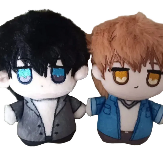Takato Saijo plush and Junta Azumaya plush set in 10cm chibi cotton doll style