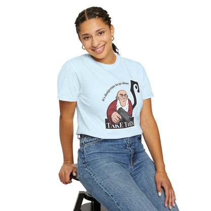 Take this funny tee dark academia unisex relaxed fit overhead flat lay