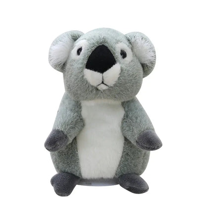 Talking koala plush toy on a shelf as a fun gift for kids