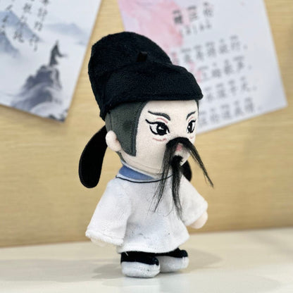 Tang Dynasty Li Bai collectible plush on wooden shelf display
