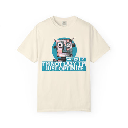 Tech humor apparel for programmers featuring mechanical robot face and error box graphics