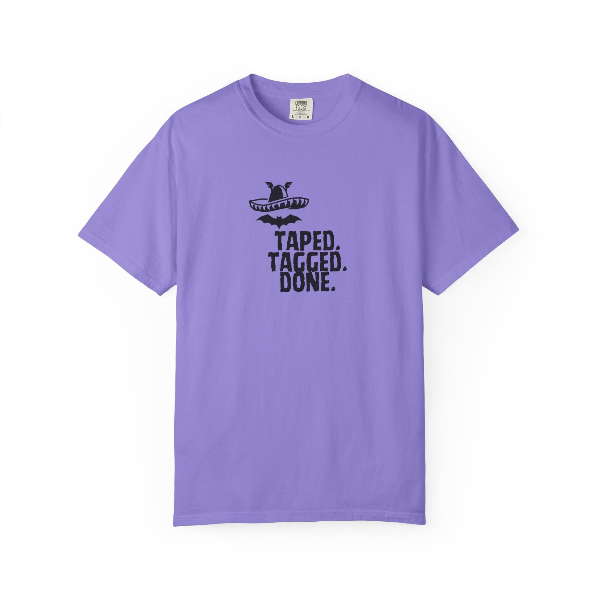 The Midnight Mariachi cultural mashup graphic tee flat lay on neutral background
