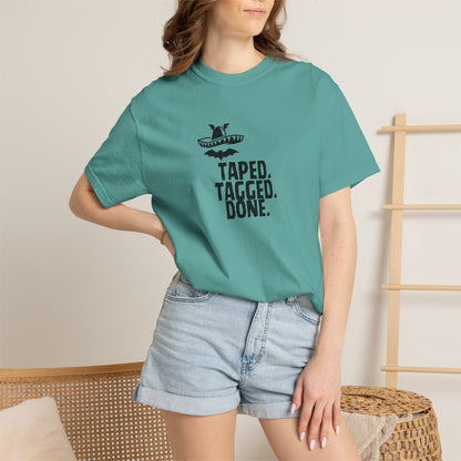 The Midnight Mariachi garment dyed t shirt color detail showing unique vintage wash finish

