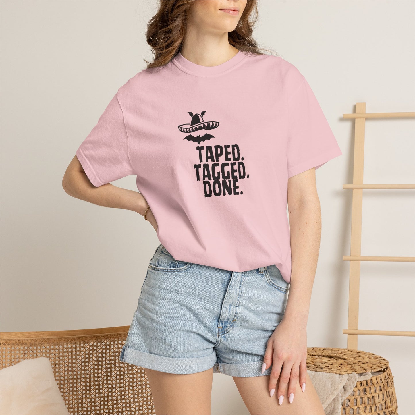 The Midnight Mariachi graphic tee tucked into high waisted jeans for a retro inspired outfit
