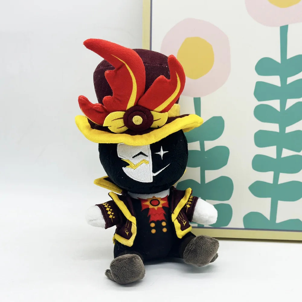 The Narrator plush side profile showing handmade stitching details