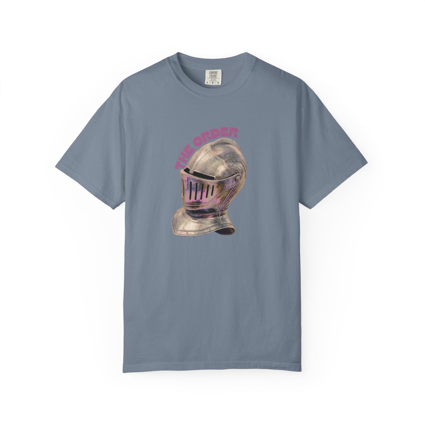The Order 1886 inspired knight helmet shirt back and front detail shot
