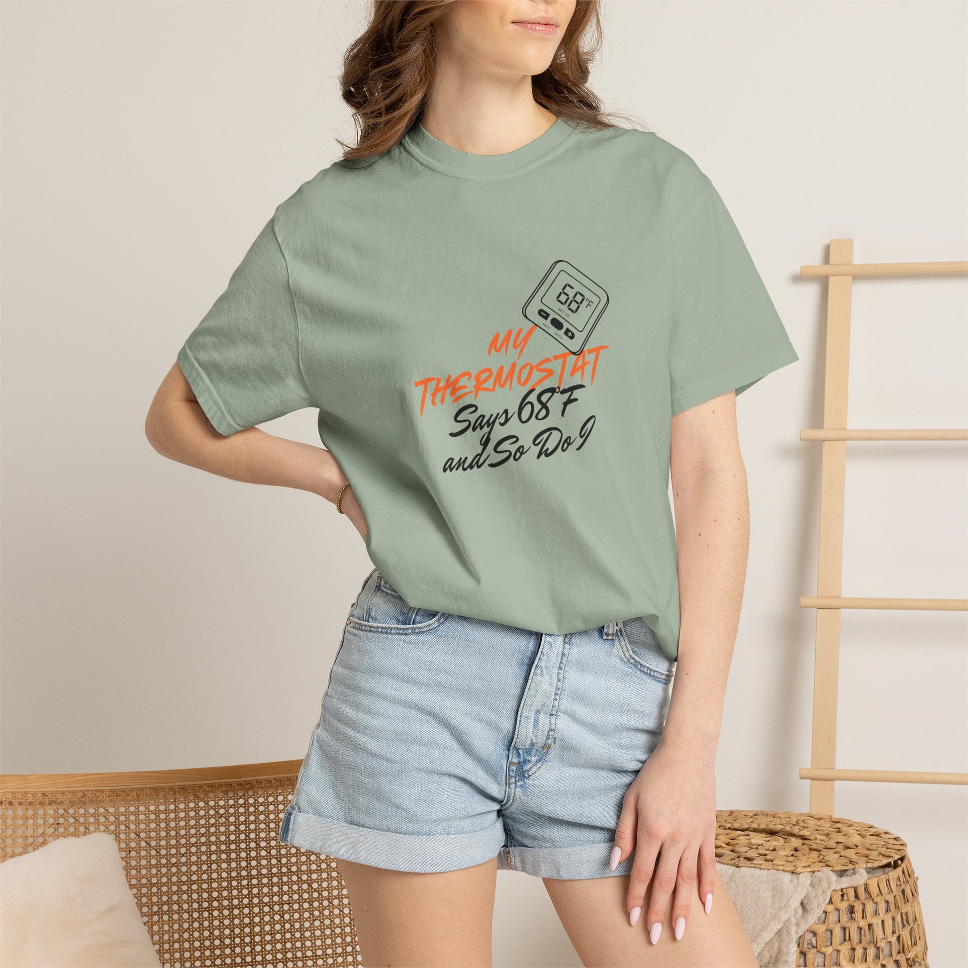 Thermostat wars shirt styled with cargo shorts and sneakers for streetwear look
