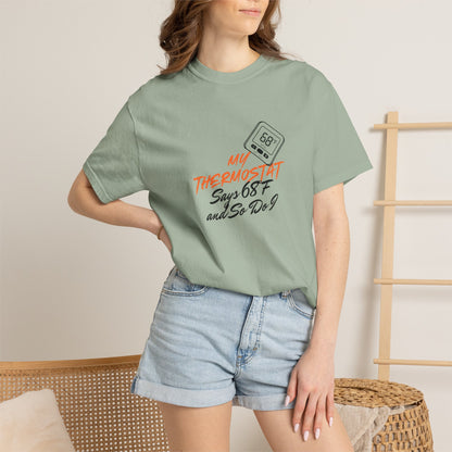 Thermostat wars shirt styled with cargo shorts and sneakers for streetwear look
