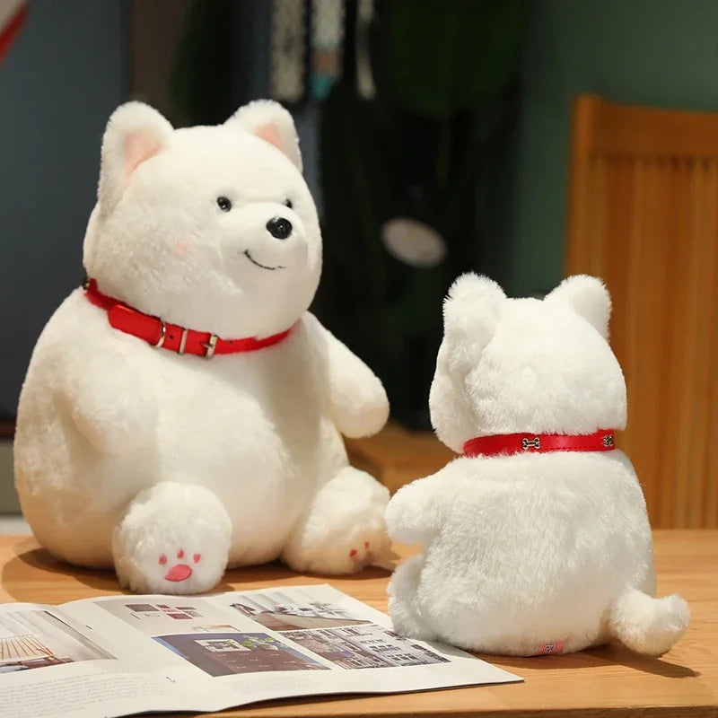 Three sizes Samoyed plush toy 25cm 35cm 45cm size comparison