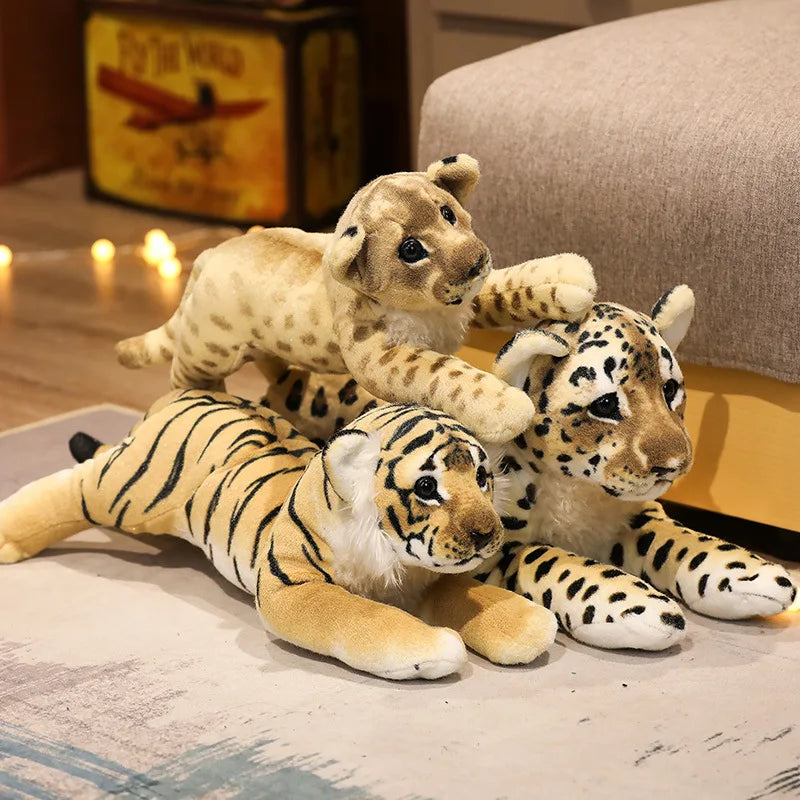 Three sizes of safari cub plush - 39cm 48cm and 58cm realistic big cat stuffed animals