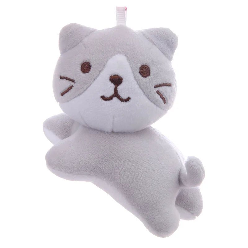 Tilt-head cat plush keychain gift packaging ribbon presentation