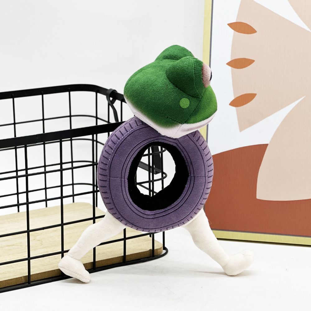 Tire frog plush Ambalabu 26cm side profile view
