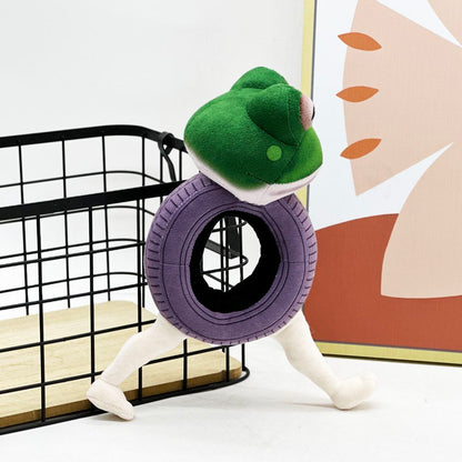 Tire frog plush Ambalabu 26cm side profile view
