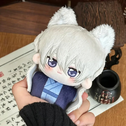 Tomoe fox plush silver hair detail handmade anime stuffed animal