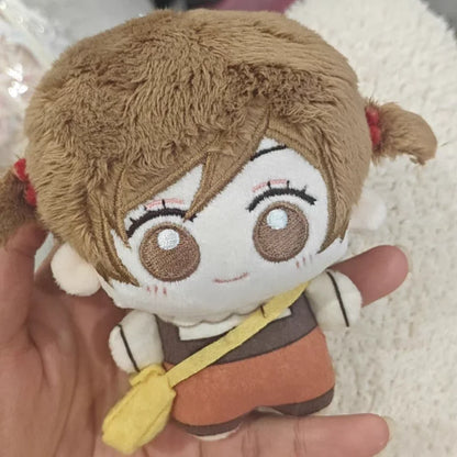 Tomoe plushie and Nanami plush side by side chibi style