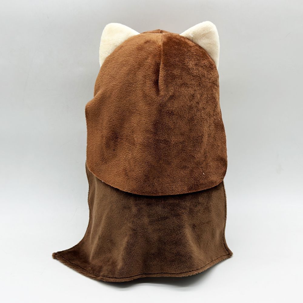 Top-down view of Meow-Na Lisa stuffed animal, funny cat plush gift
