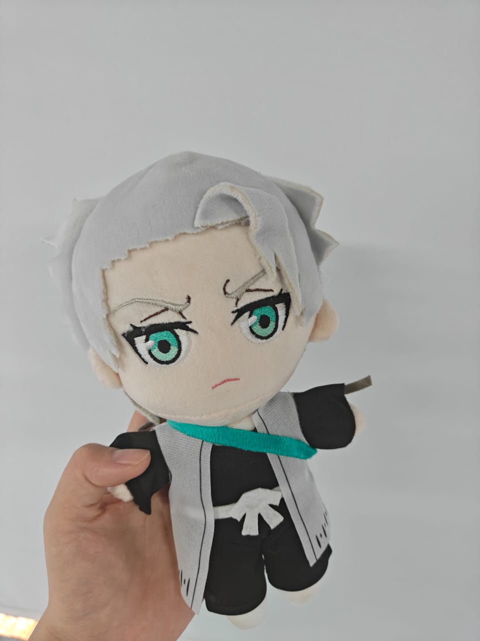 Toshiro stuffed toy side profile white hair anime plush